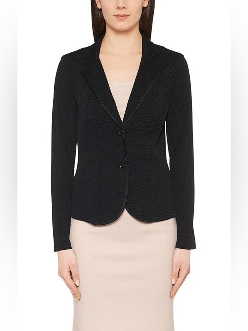 Marc Cain Black 3-D Sporty Mesh Blazer Size N3 = US 6 Unlined Lightweight